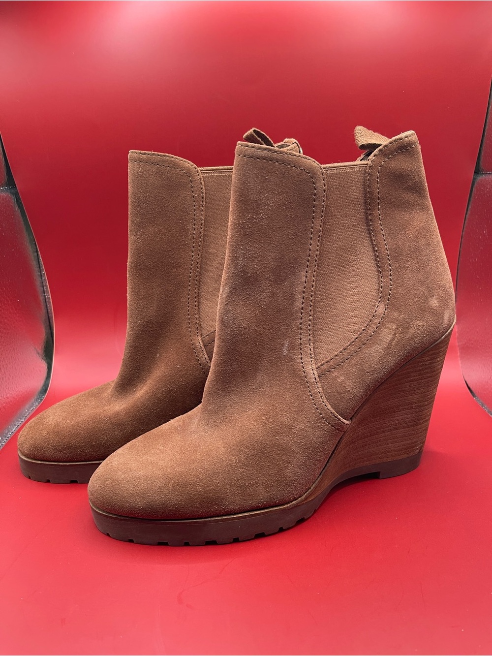 MICHAEL KORS Suede Wedge Ankle Boots - Brown
